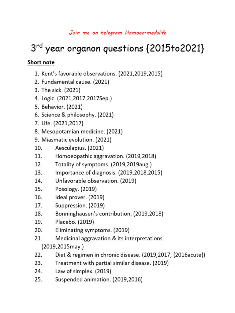 Key Concepts in Organon of Medicine | PDF | Human Diseases And ...
