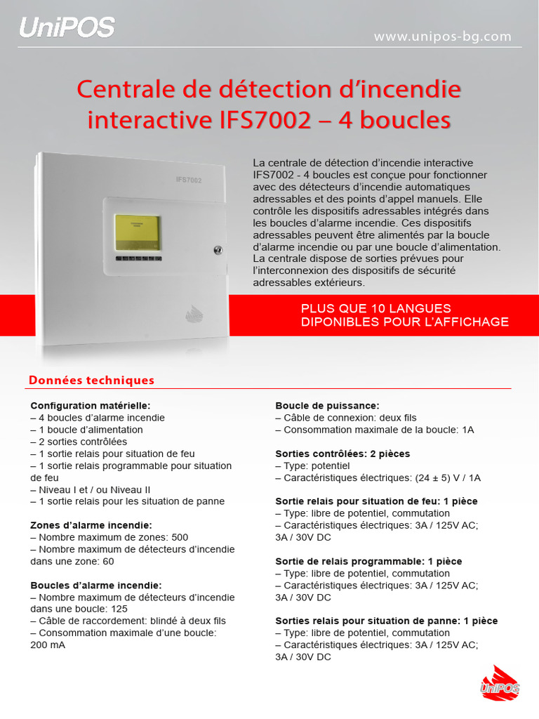 Centrale d'alarme incendie IFS7002 | PDF | Électricité | Lutte contre l ...