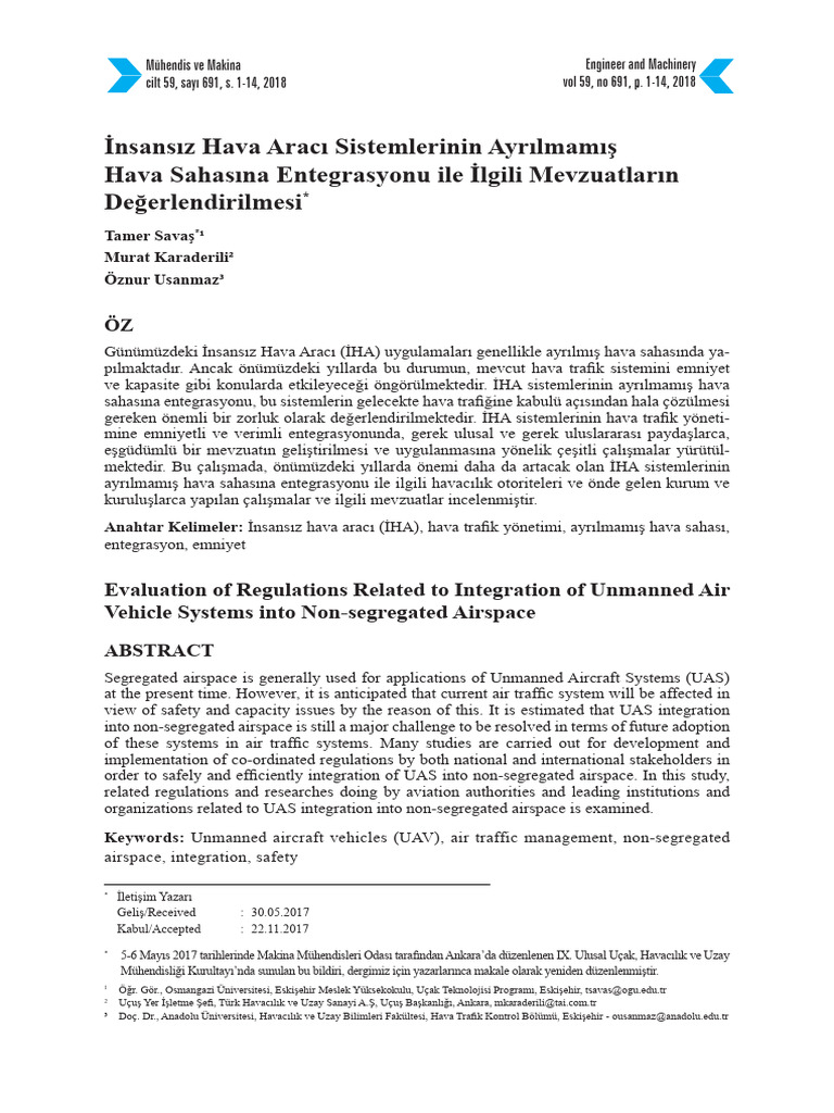 Nsans - Z Hava Arac - Sistemlerinin Ayr - Lmam - Hava Sahas - Na ...