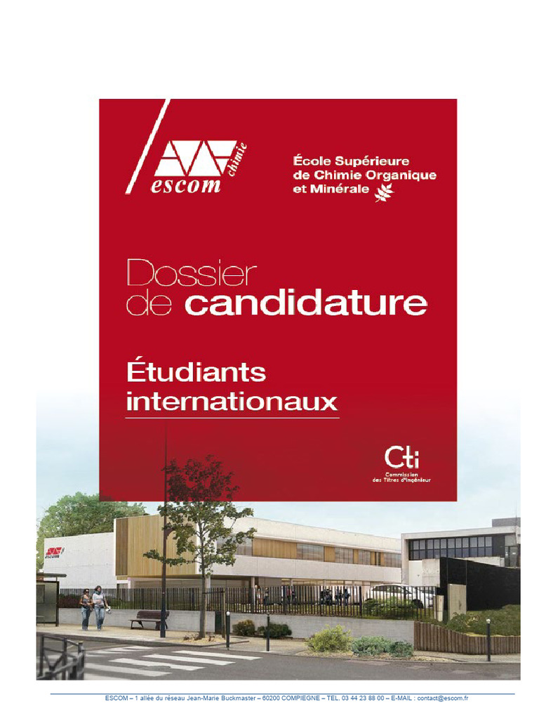 Dossier de candidature ESCOM 2025 | PDF