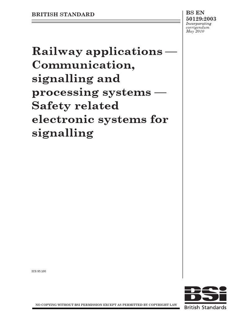 BS en 50129 - 2003 | PDF | Electrical Engineering | Electronics