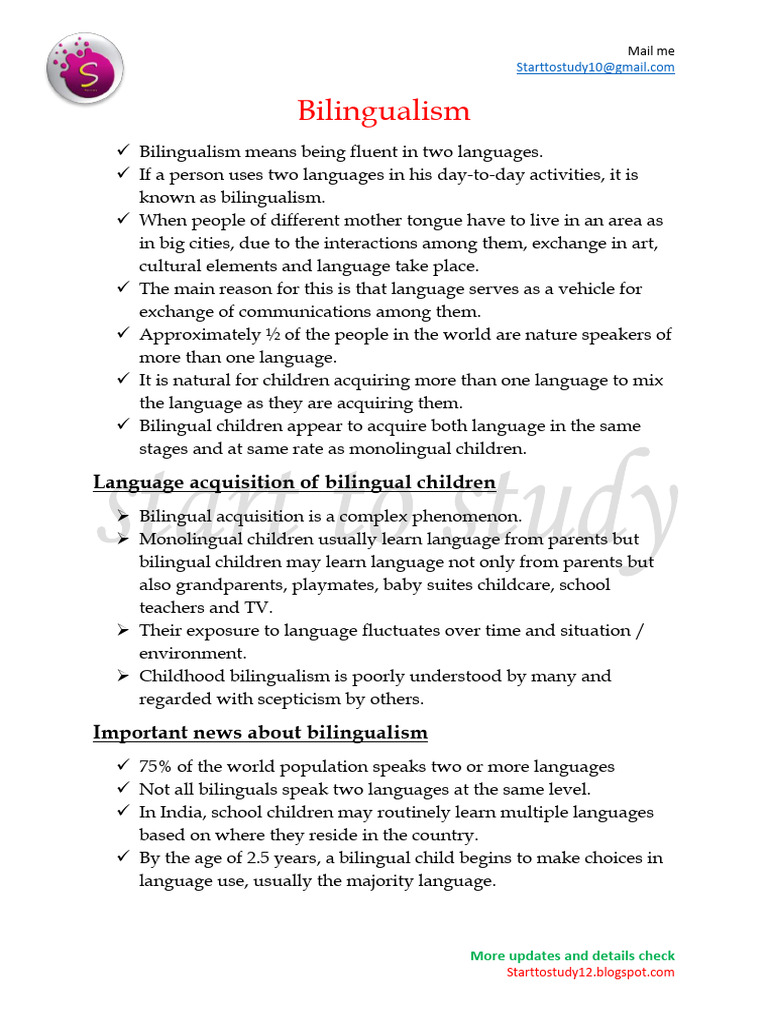 Understanding Bilingualism and Its Benefits | PDF | Multilingualism ...