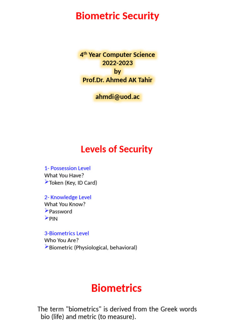 Understanding Biometric Security Systems | PDF | Biometrics | Fingerprint