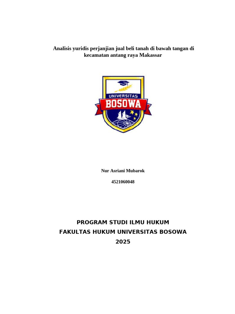 Analisis Yuridis Jual Beli Tanah Makassar | PDF