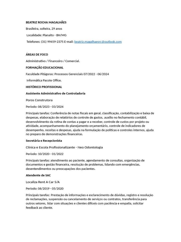 Beatriz Rocha Magalhães 2025 | PDF | Gestão de recursos humanos | Business