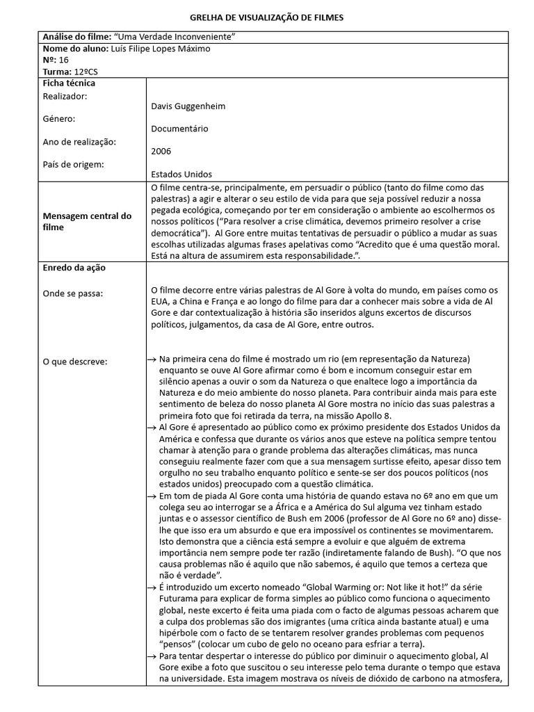 Análise do documentário 