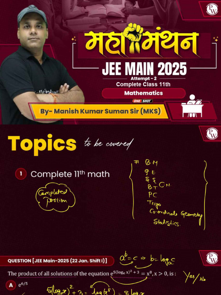 Complete Class 11th MATHS - Class Notes | PDF