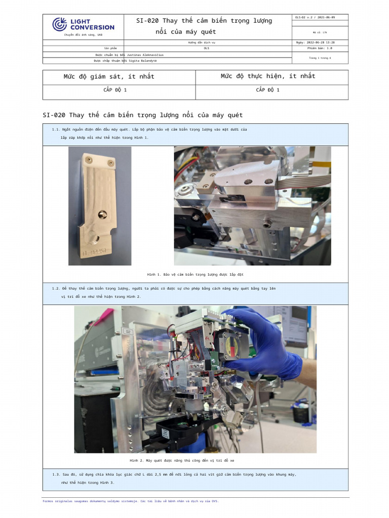SI-020 Replacement of Scanner Floating Weight Sensor | PDF