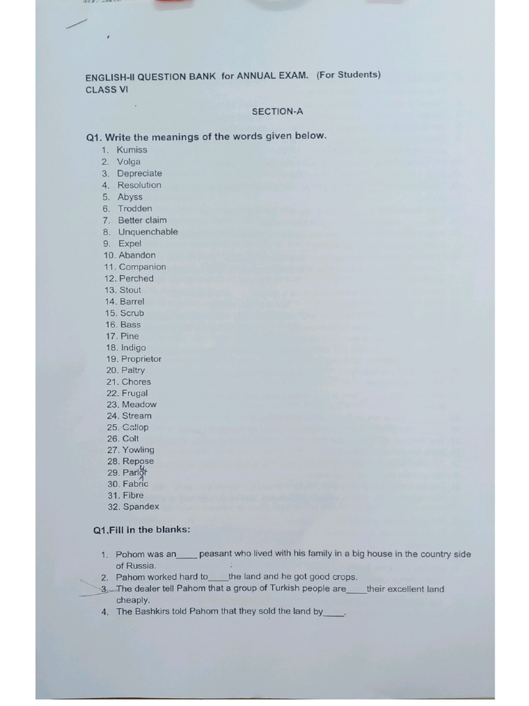 English 2 Annual Exam PDF | PDF