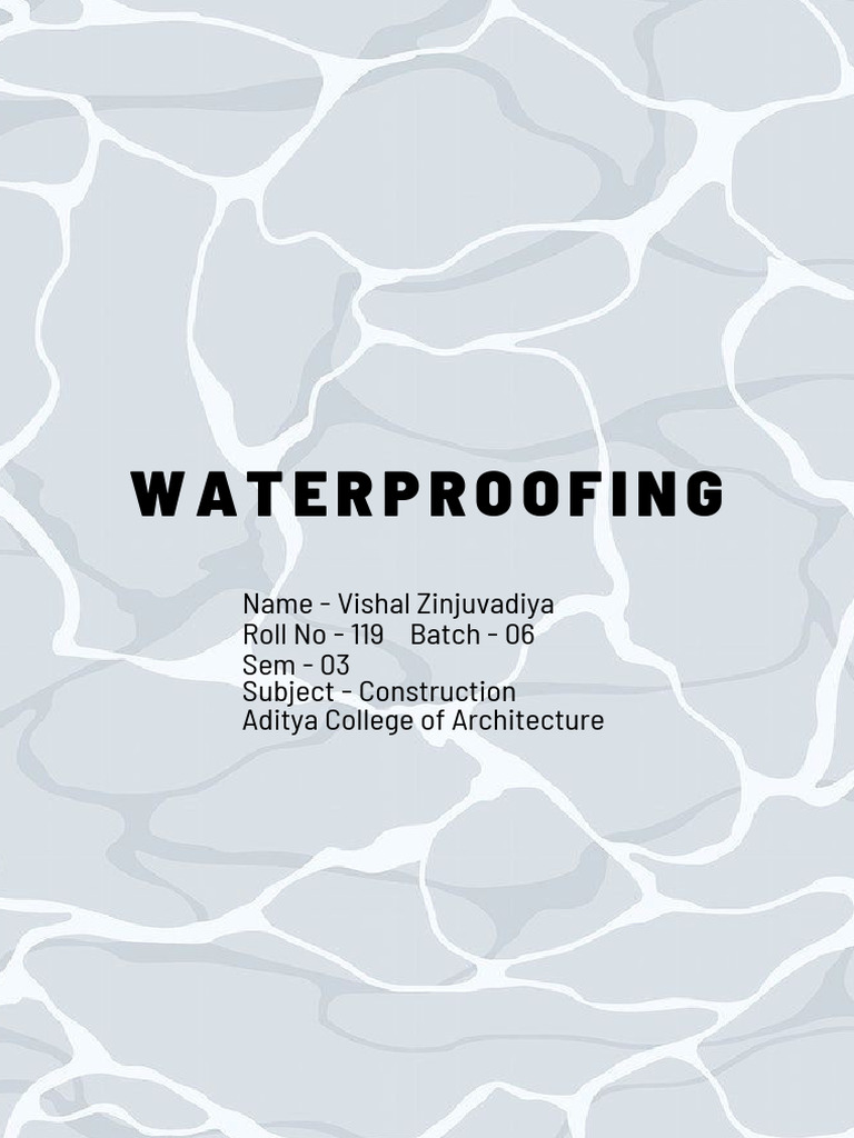 Waterproofing Techniques and Materials | PDF | Materials | Building ...