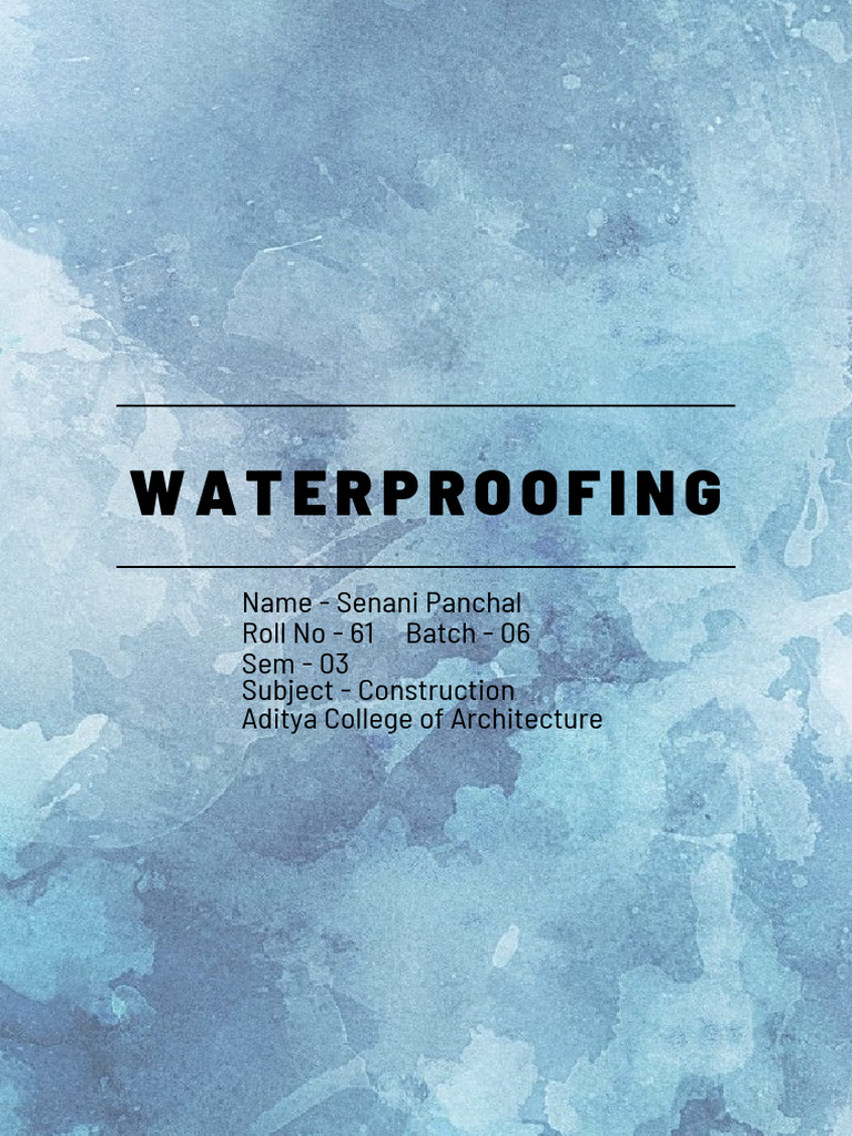 Overview of SPS Waterproofing Methods | PDF | Industrial Processes ...