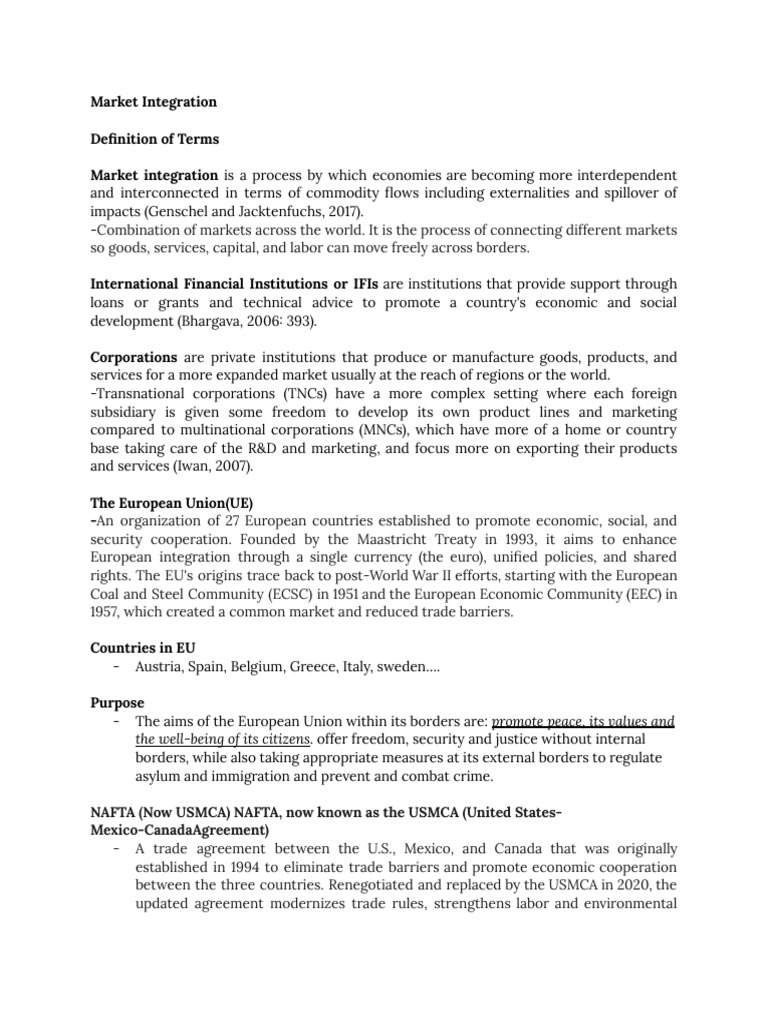 Understanding Market Integration Dynamics | PDF | Globalization ...