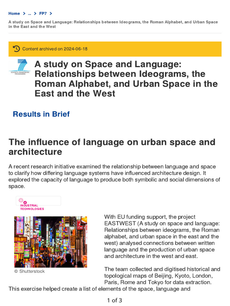 CORDIS - Article - 182935 The Influence of Language On Urban Space and ...