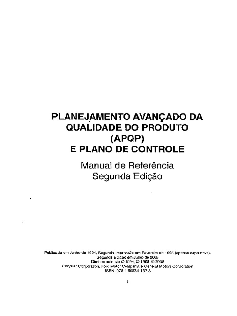 Manual APQP 2 Edição - Port | PDF