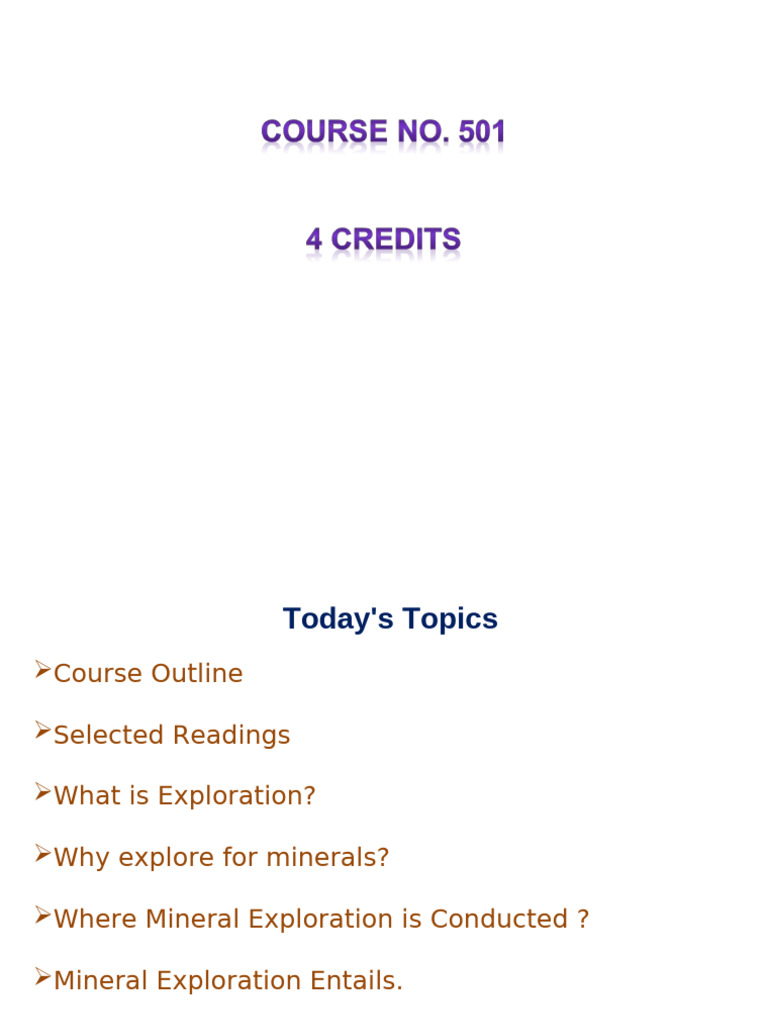 Mineral Exploration Overview and Methods | PDF | Mining | Geology