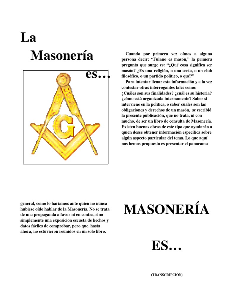 La Masoneria Es... Masonería Religión y creencia