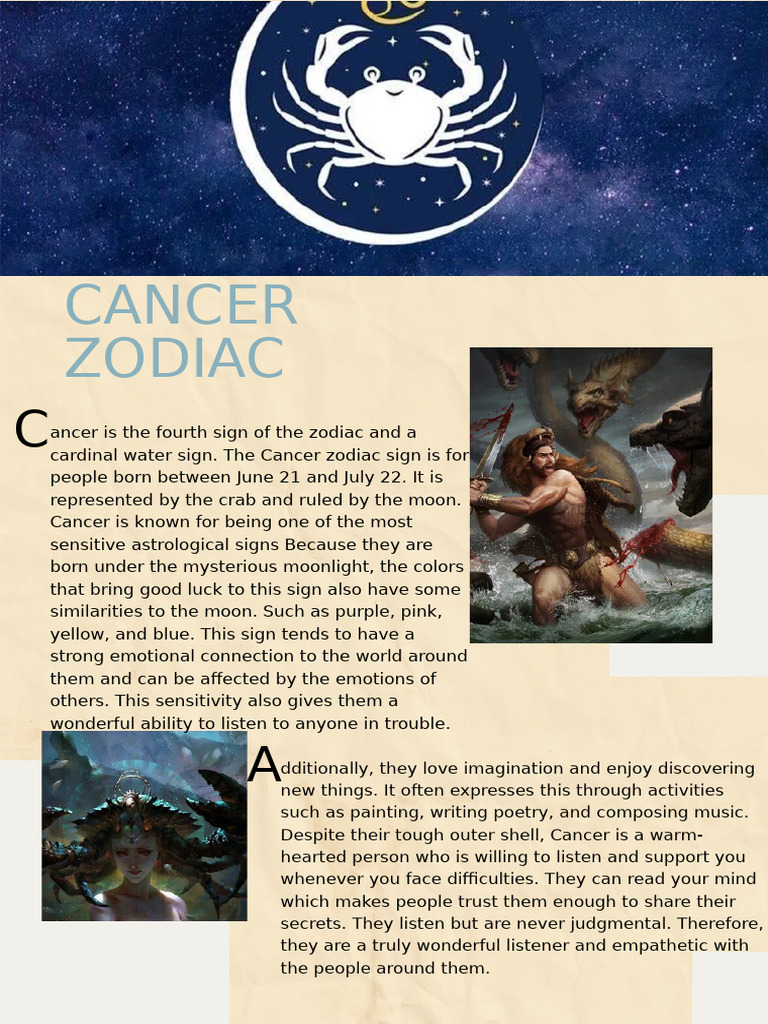 Understanding the Cancer Zodiac Sign | PDF