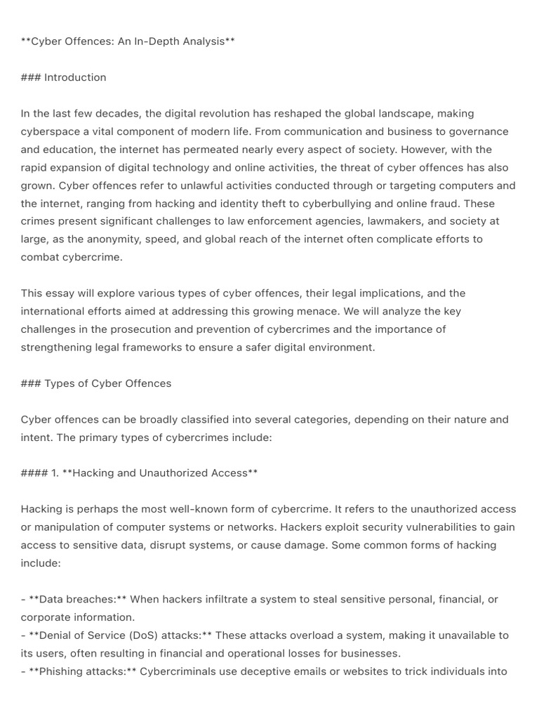 Cyber Offences - An In-Depth Analysis | PDF | Cybercrime | Identity Theft