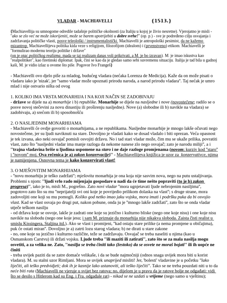 MACHIAVELLI, Niccolo - VLADAR (2009 | PDF