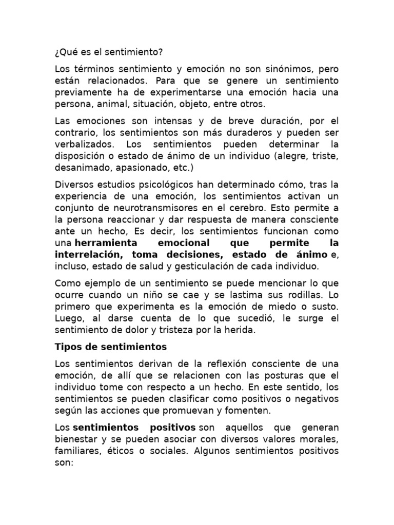 Sentimientos | PDF