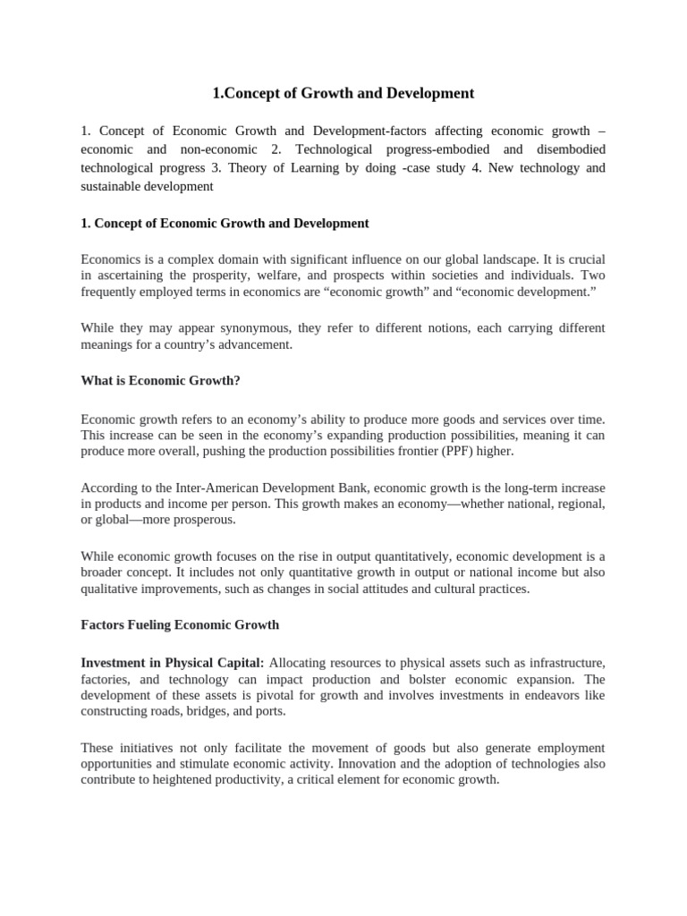 Economic Growth and Development Factors | PDF | Economic Growth | Lean ...