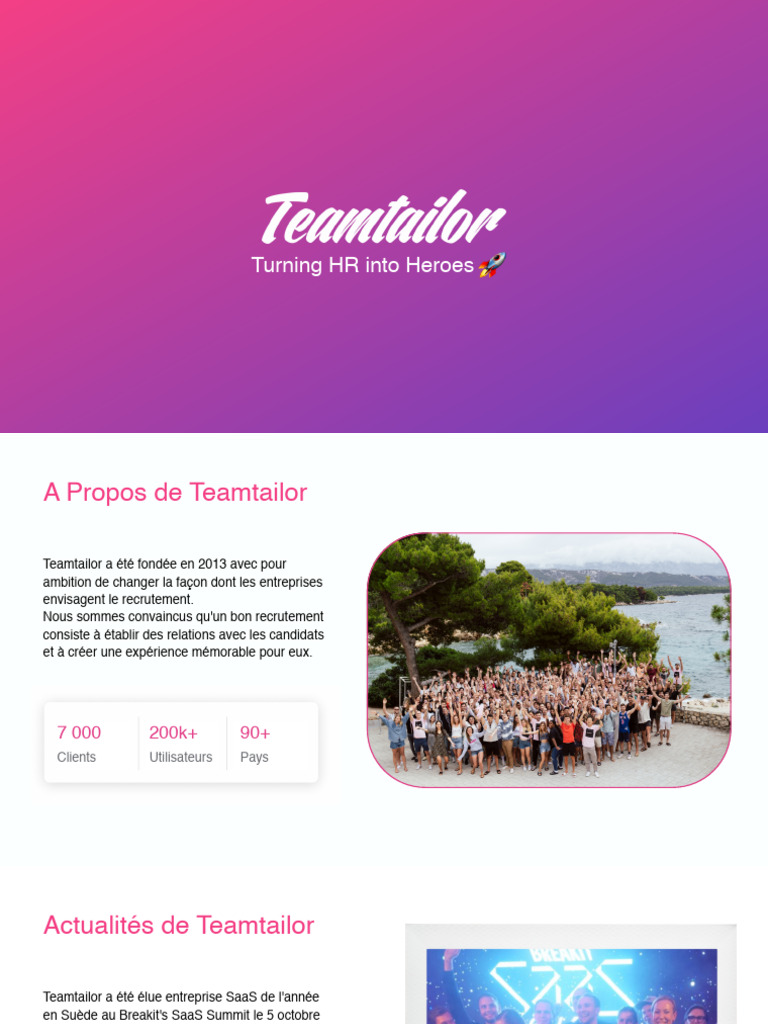 Teamtailor : Révolution du Recrutement | PDF | Recrutement | Réseautage ...