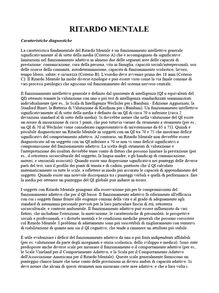 Ritardo Mentale | PDF