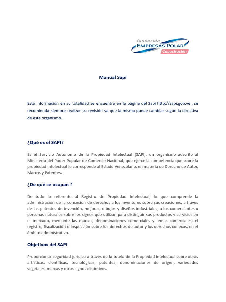 Guía del SAPI para Registro de Marcas | PDF | Propiedad intelectual ...