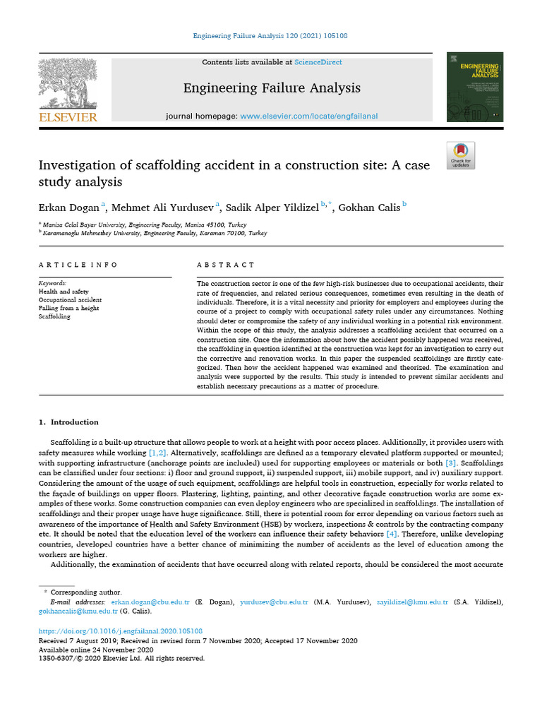Scaffolding Accident Case Study Analysis | PDF | Occupational Safety ...