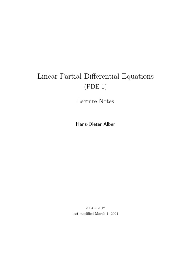 Linear Partial Differential Equations Overview | PDF | Wave Equation ...