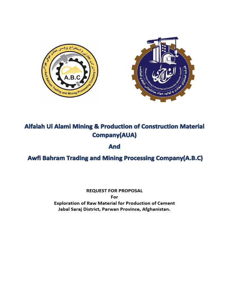 RFP for Cement Raw Material Exploration | PDF | Topography | Exploration
