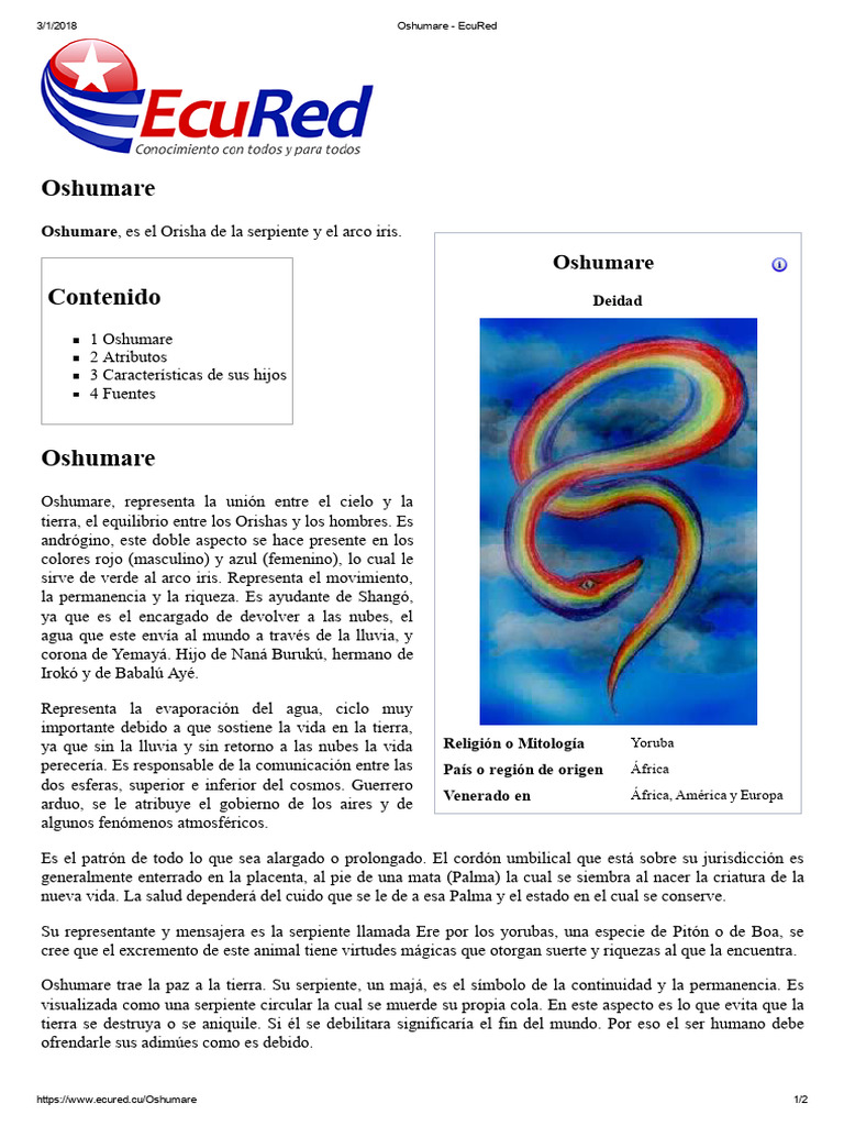 Oshumare - EcuRed | PDF