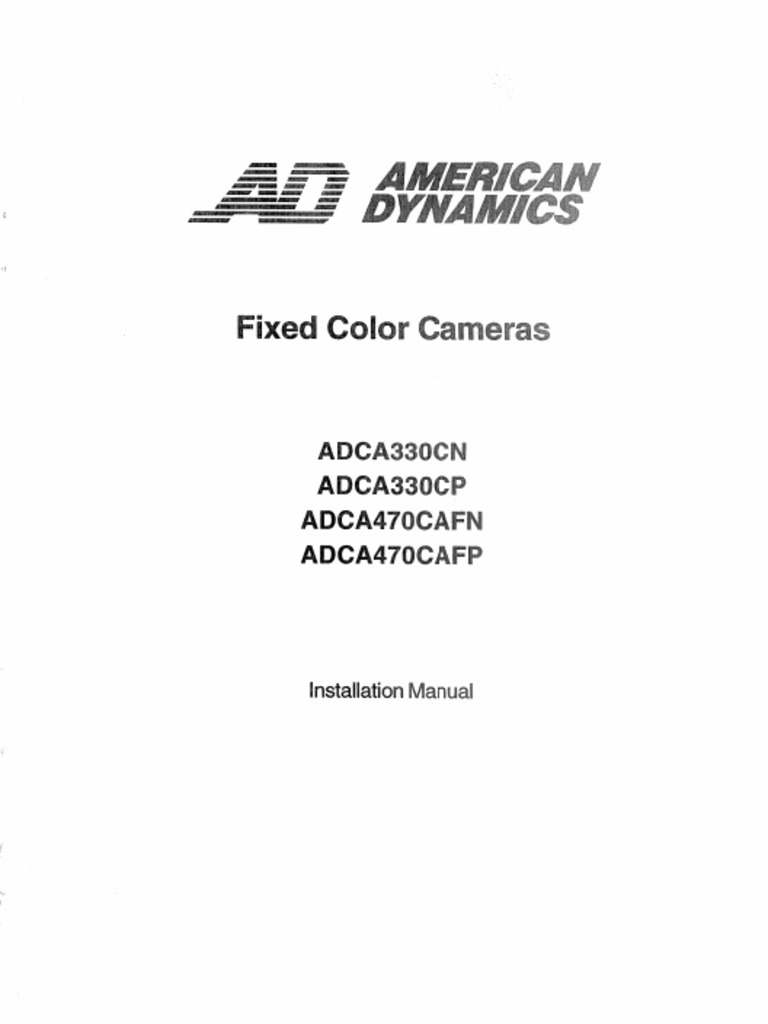 4. Installation Manual - Fixed Color Cameras | PDF