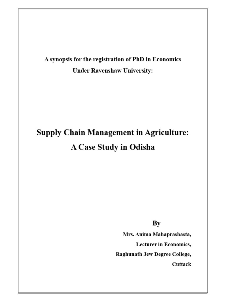 Supply Chain Management in Agriculture by Anima Mahaprashasta | PDF ...