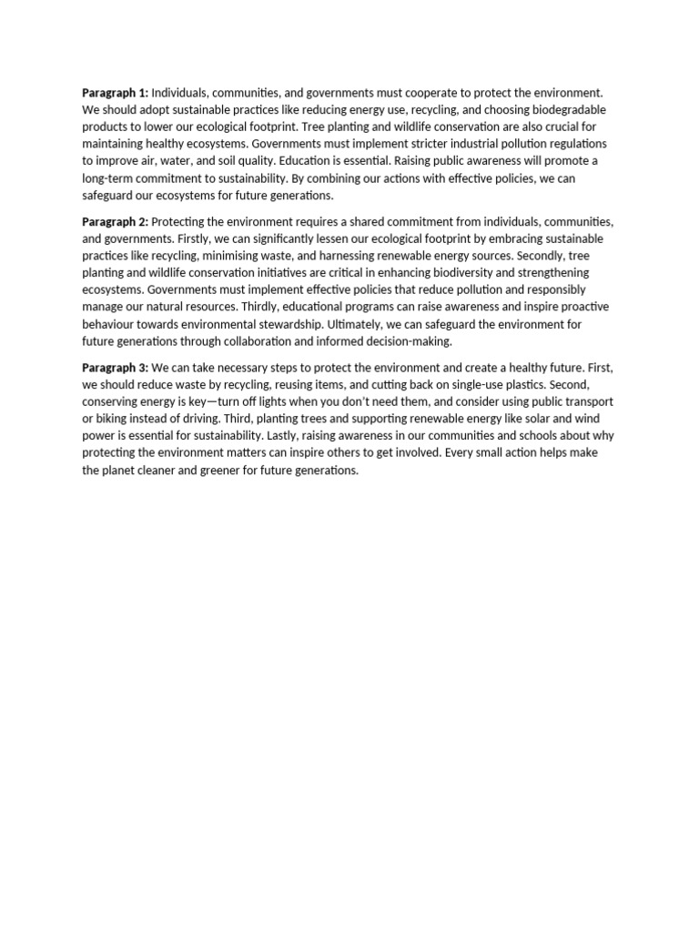 Protect The Environment | PDF | Environmental Protection | Sustainability