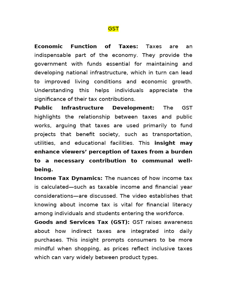 Understanding GST and Its Economic Impact | PDF | Taxes | Value Added Tax