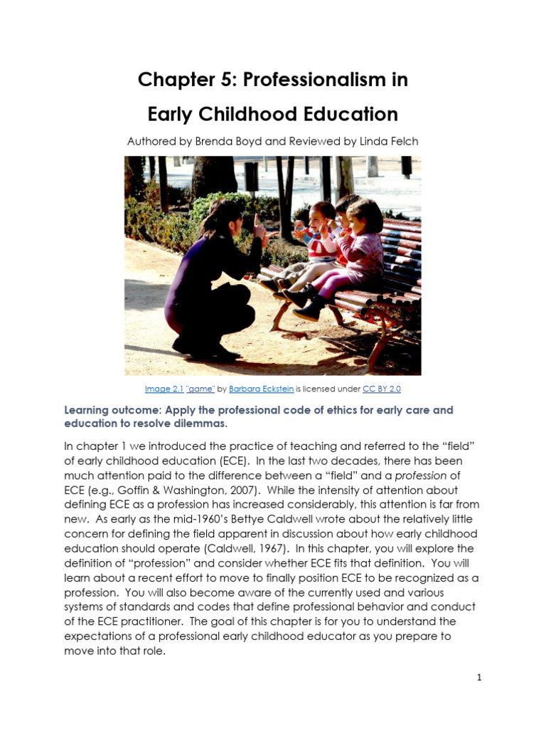 Professionalism in Early Childhood Education | PDF | Early Childhood ...