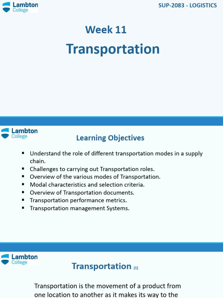Test Logistics Week 11 - 12 | PDF | Cargo