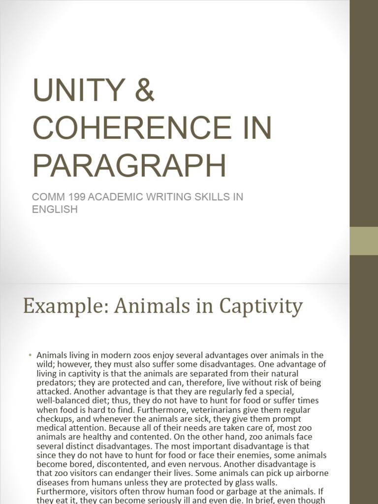 Unity and Coherence in Academic Writing | PDF | Syntax | Grammar