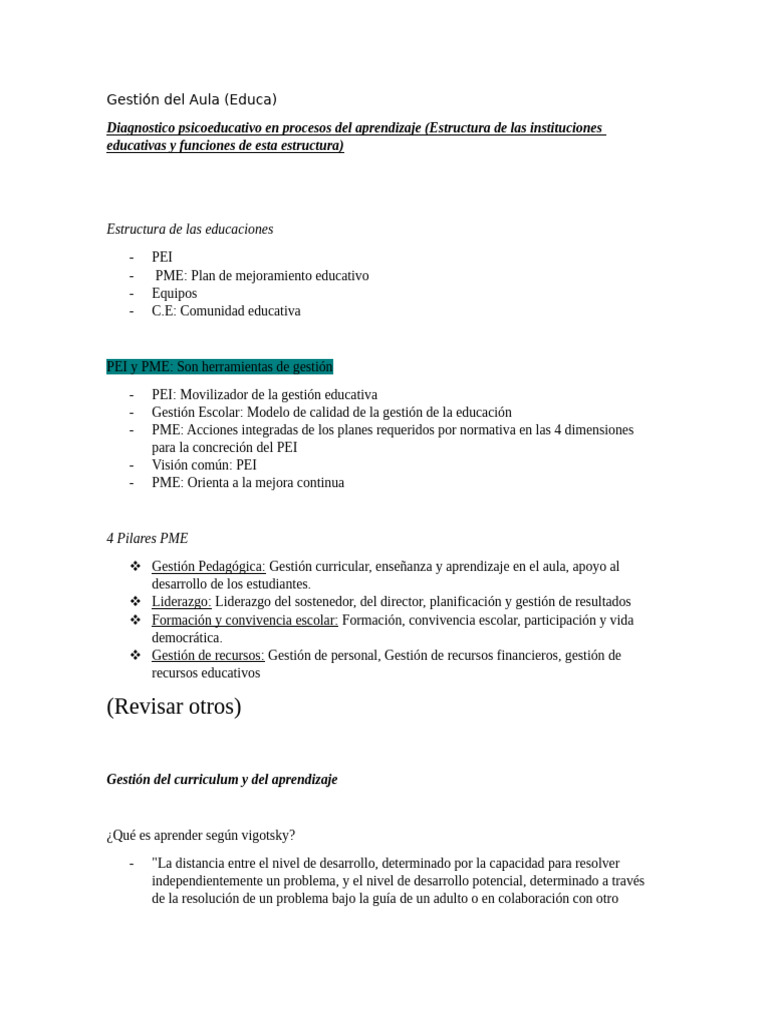 Gestión del Aula y Currículum Educativo | PDF | Plan de estudios ...