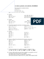 2º ESO, Ficha 9, Enteros, Potencias, Raíz Cuadrada y Divisibilidad Con Soluciones