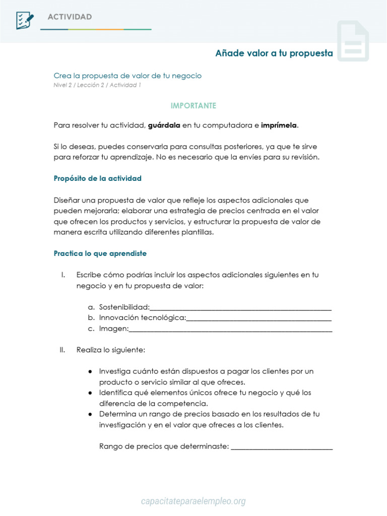 Crea tu Propuesta de Valor Efectiva | PDF | Producto (Negocio) | Cognición