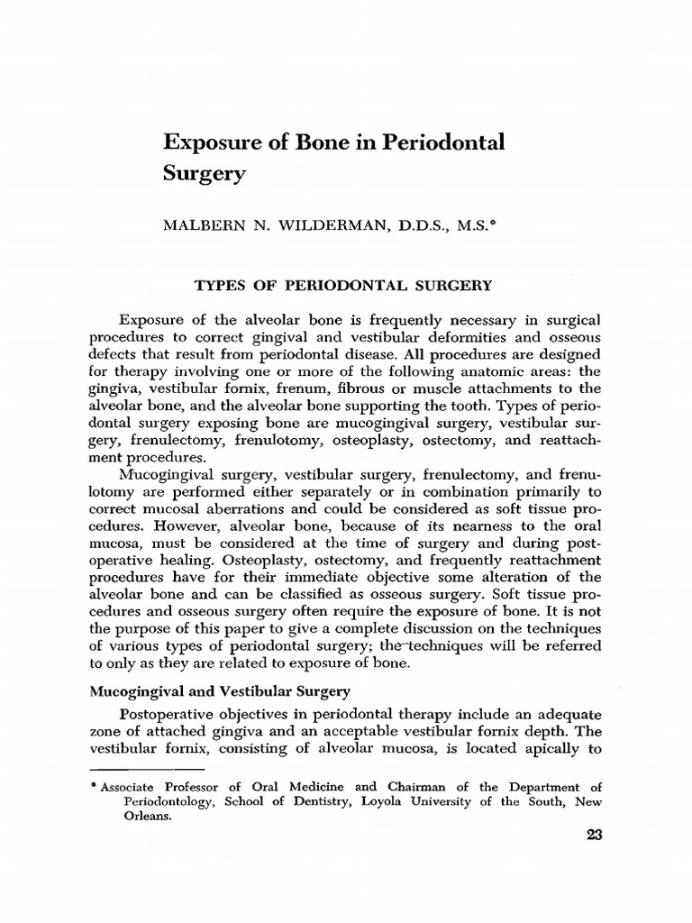 Bone Exposure in Periodontal Surgery | PDF | Dentistry | Dentistry Branches