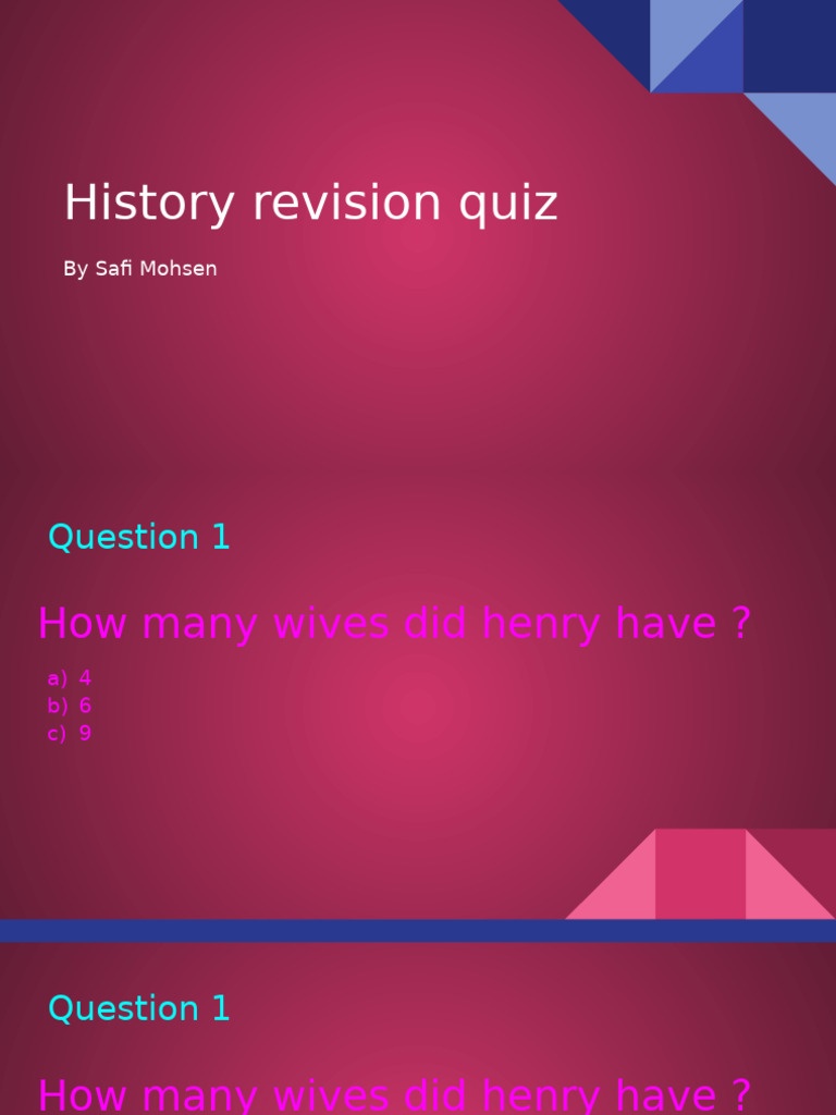 Henry VIII History Quiz Questions | PDF