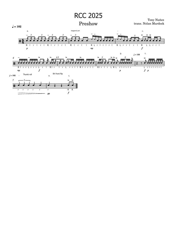 RCC 2025 Snare Break Notation | PDF