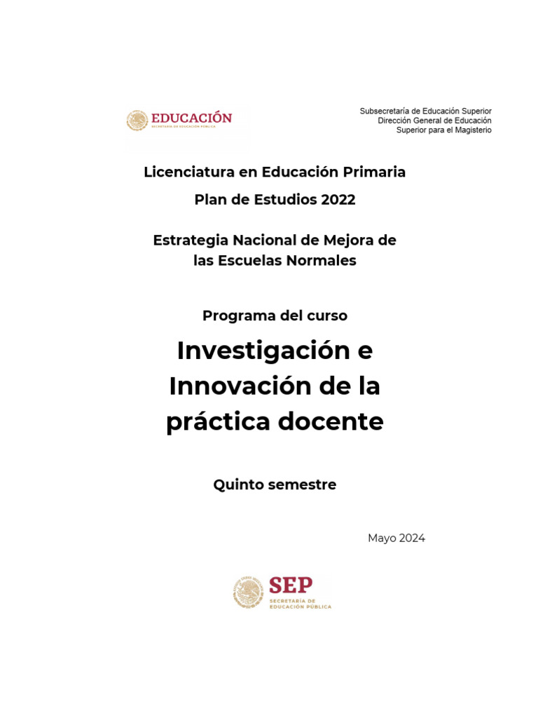 Innovación en la Práctica Docente 2024 | PDF | Enseñando | Plan de estudios
