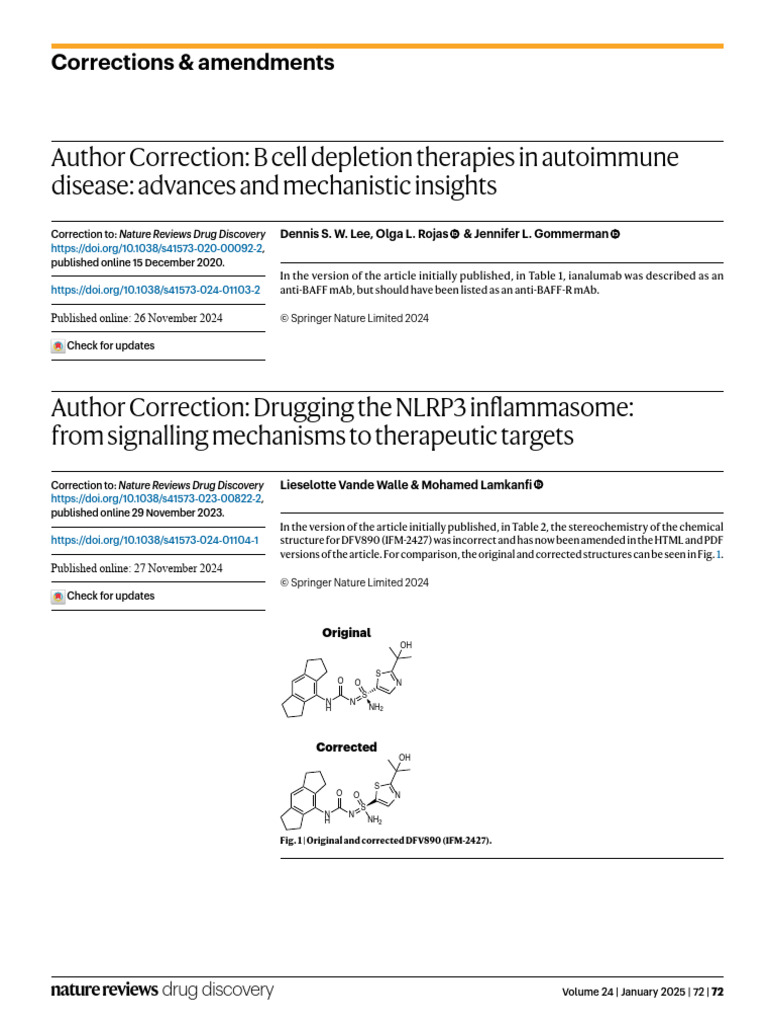 Author Correction: B Cell Depletion Therapies in Autoimmune Disease ...