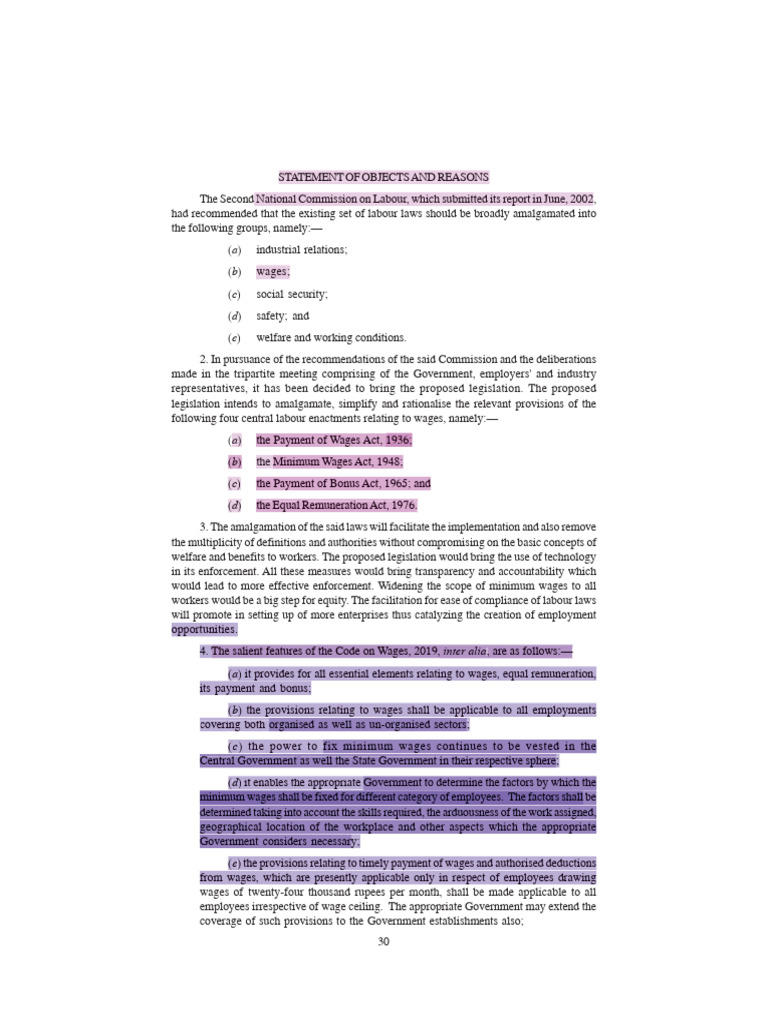 Code on Wages 2019 Overview | PDF | Employment | Wage