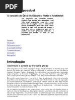 O conceito de Ética em Sócrates, Platão e Aristóteles