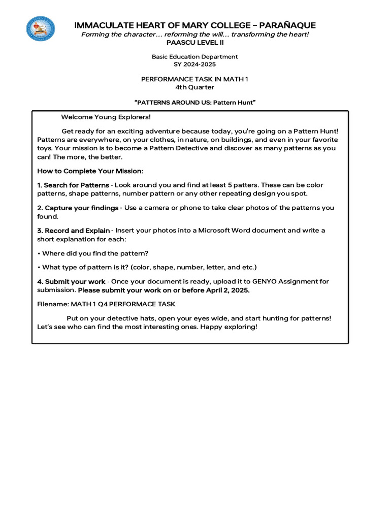 Math 1 q4 Performance Task | PDF